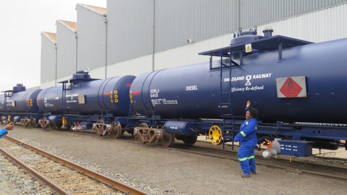 An Eswatini Railways fuel tanker pictured at one of the organisation's facilities