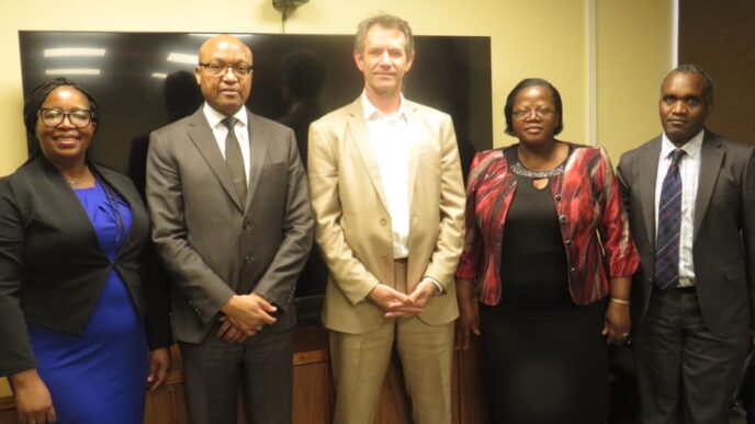 From left: Senior Advisor Lonkhululeko Magagula, World Bank Group Executive Director Dr Floribert Ngaruku, Minister of Finance Neal Rijkenberg, Ministry of Economic Planning and Development and PS Thabsile Mlangeni and Ministry of Finance Director Public Debt Armstrong Dlamini.