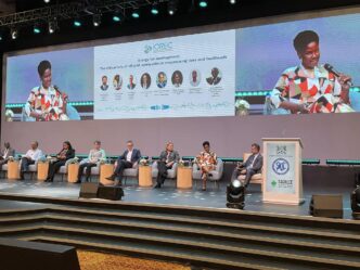 Principal Secretary Lindiwe Mbingo discusses Eswatini’s renewable energy initiatives at Sustainable Energy Week in Botswana. Photo: Ministry of Natural Resources and Energy Eswatini