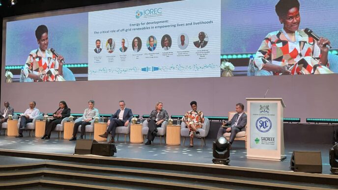 Principal Secretary Lindiwe Mbingo discusses Eswatini’s renewable energy initiatives at Sustainable Energy Week in Botswana. Photo: Ministry of Natural Resources and Energy Eswatini