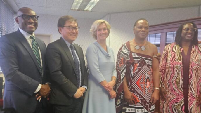 Minister HRH Prince Lonkhokhela meets with World Bank officials to discuss funding for Eswatini's energy expansion under the ASCENT project.