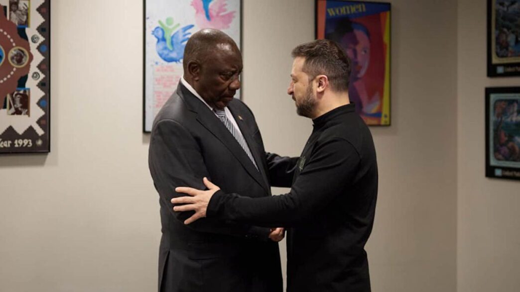 Ukraine's President Volodymyr Zelenskyy and South Africa's President Cyril Ramaphosa during a meeting in the United States in September 2024. Photo: Ukraine's President's Office