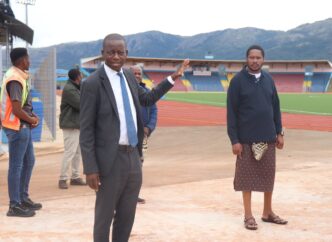Minister Bongani Nzima and Principal Secretary Prince Mlayeto Dlamini tour the newly renovated Somhlolo National Stadium, showcasing key upgrades.