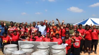 Minister S’khumbuzo Dlamini hands over E130,000 worth of supplies to the Phatfwakahle Multipurpose Cooperative in Gege Inkhundla.