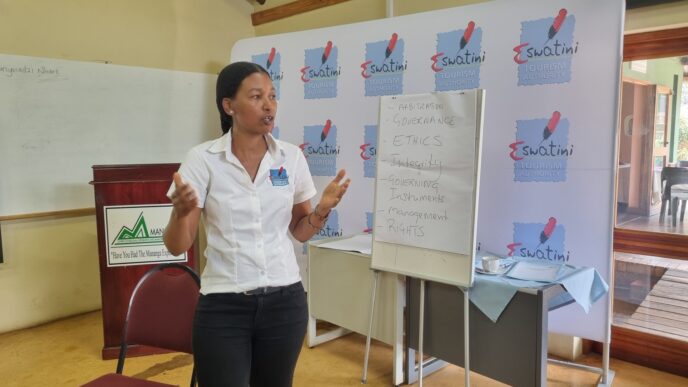 Community tourism leaders engage in corporate governance training hosted by the Eswatini Tourism Authority at Mananga Centre in Ezulwini.