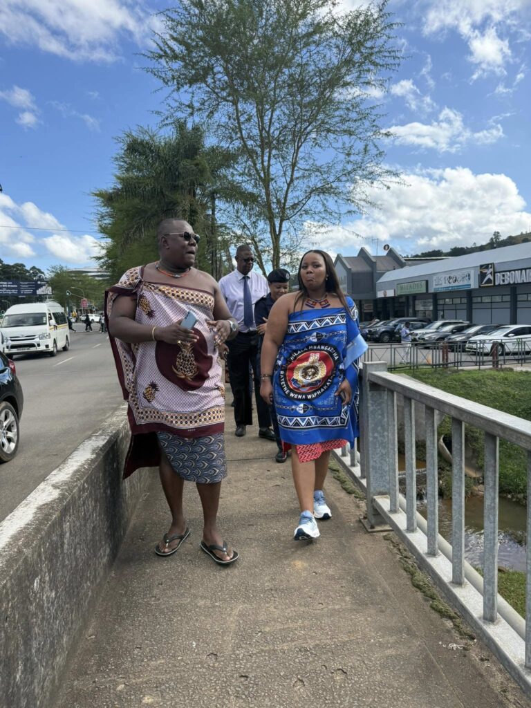 Event organizer HRH Princess Sakhizwe inspects the venue for the upcoming Made in Eswatini Consumer Fair.