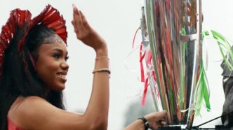 The Ingwenyama Cup trophy parade ahead of the 2024 final between Green Mamba and Mbabane Swallows. Photo: @/kusekhaya
