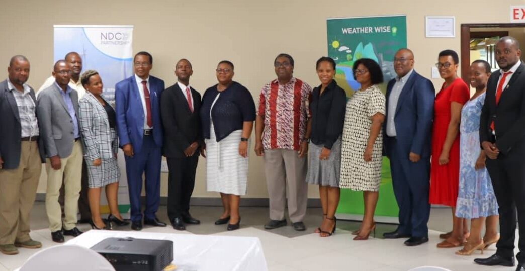 Officials at the NDC 3.0 launch discuss Eswatini’s climate action plans.