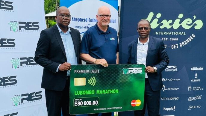 Runners gearing up for the 2025 Lubombo Marathon at the Siteki Sports Ground.