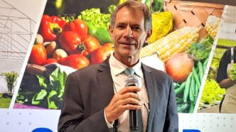 Minister of Finance, Neal Rijkenberg, addressing stakeholders at the launch of the Smallholder Agricultural Productivity Enhancement and Marketing Project (SAPEMP)