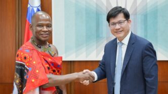 Taiwan’s Foreign Minister Lin Chia-lung meets Eswatini’s Attorney General Sifiso Khumalo to strengthen bilateral ties.