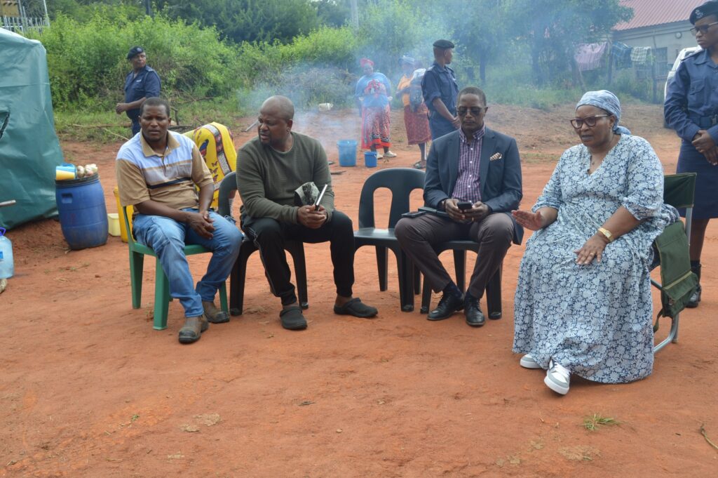 Deputy Prime Minister Thulisile Dladla during a site visit to vulnerable households in Madlangemphisi Inkhundla.