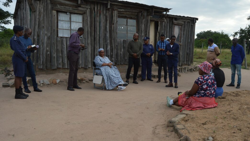 Deputy Prime Minister Thulisile Dladla during a site visit to vulnerable households in Madlangemphisi Inkhundla.