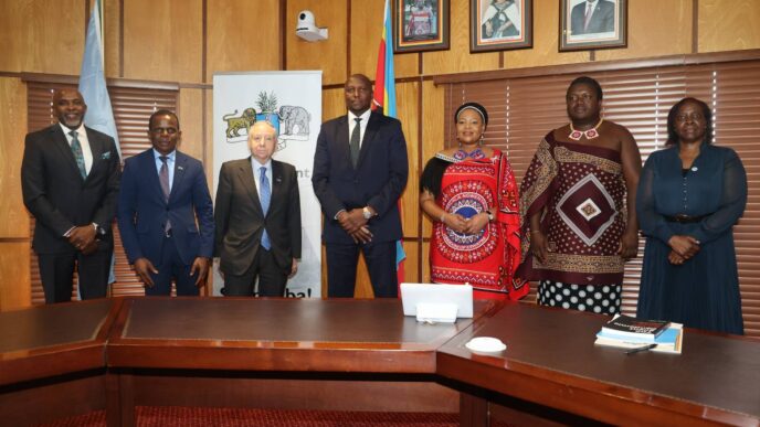 Prime Minister Dlamini welcomes UN road safety envoy Jean Todt ahead of the Kofi Annan Awards in Ezulwini.