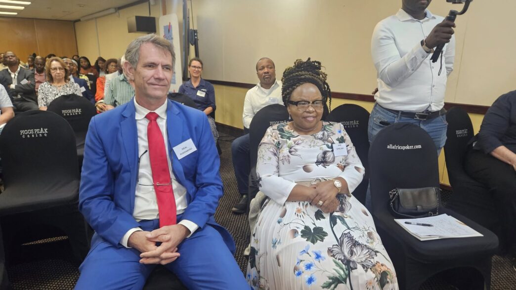 Minister of Finance, Honourable Neal Rijkenberg, alongside the Minister of Tourism and Environmental Affairs, Honourable Jane Mkhonta-Simelane.