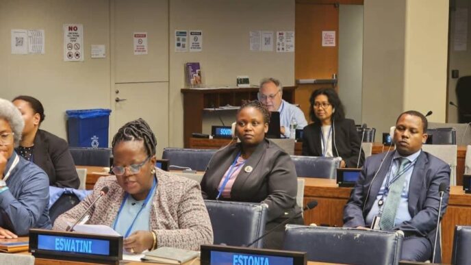 Delegates attend the 58th UN Commission on Population and Development in New York.