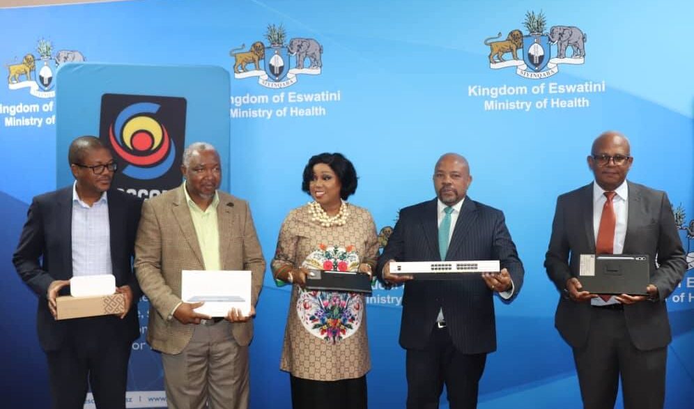 Ministers from ICT and Health hand over new digital devices to Eswatini’s public hospitals.