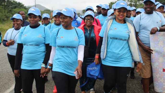 Participants of the Autism Challenge Hike come together in unity at Tfutjana Mount Resort. Photos: Autism Eswatini
