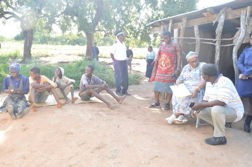 Deputy Prime Minister Thulisile Dladla engages with residents of Madlangemphisi Inkhundla during a visit to ten vulnerable households identified for housing support under the King’s directive to provide decent shelter.
