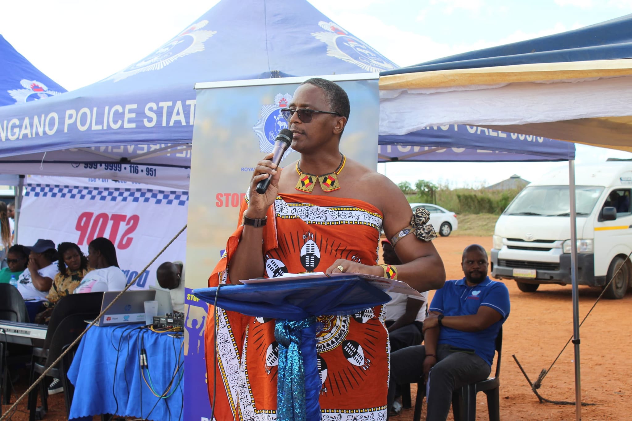 Under Secretary Makhosi Simelane joins partners in a march through Nhlangano calling for an end to child abuse and GBV.