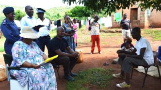 Deputy Prime Minister Thulisile Dladla engages with residents of Madlangemphisi Inkhundla during a visit to ten vulnerable households identified for housing support under the King’s directive to provide decent shelter.