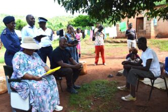 Deputy Prime Minister Thulisile Dladla engages with residents of Madlangemphisi Inkhundla during a visit to ten vulnerable households identified for housing support under the King’s directive to provide decent shelter.