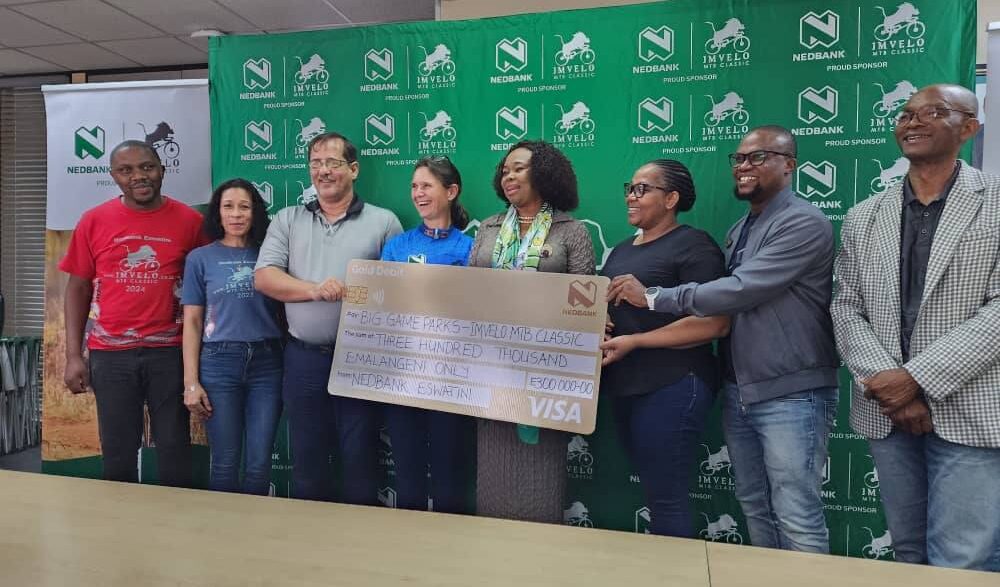 Officials from Nedbank Eswatini and Big Game Parks at the launch of the 2025 Imvelo MTB Classics.