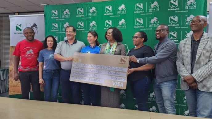Officials from Nedbank Eswatini and Big Game Parks at the launch of the 2025 Imvelo MTB Classics.