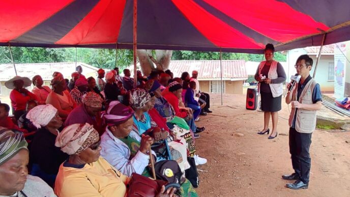 MPs Thandeka Mavuso and Mgucisi Dlamini join health workers at Sigcineni Clinic during a Taiwan Technical Mission outreach, where 159 residents received free NCD screenings.
