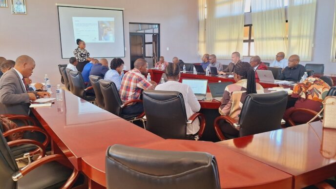 Representatives of faith-based institutions engage with ESHEC officials during the stakeholder meeting in Eswatini. Photo: ESHEC