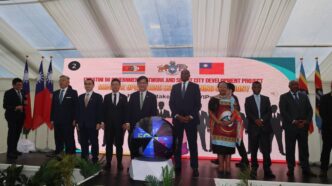 Prime Minister Russell Dlamini during the official handover of the 5G Smart City Project in Mbabane.