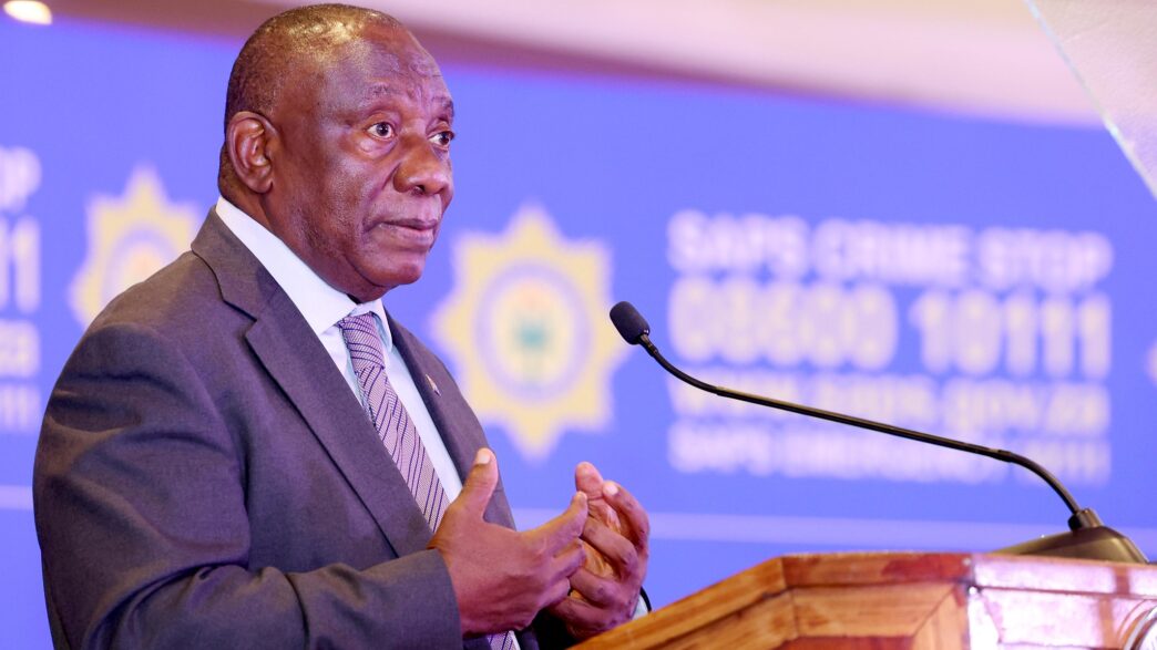 His Excellency President Cyril Ramaphosa officially opening and addresing the inaugural Policing Summit at the Emperors Palace Convention Centre in Gauteng Province. Photo: GCIS