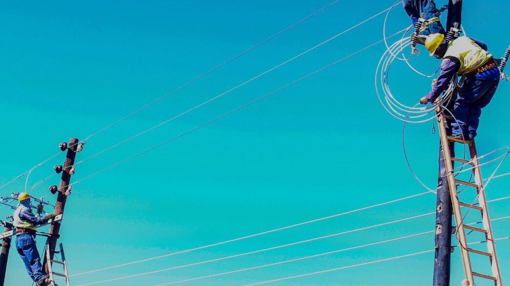 EEC workers carrying out maintenance on power lines