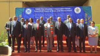 SADC leaders unite for conservation – Heads of State and Government pose for a group photo during the SADC Transfrontier Conservation Areas Summit held in Harare, Zimbabwe,
