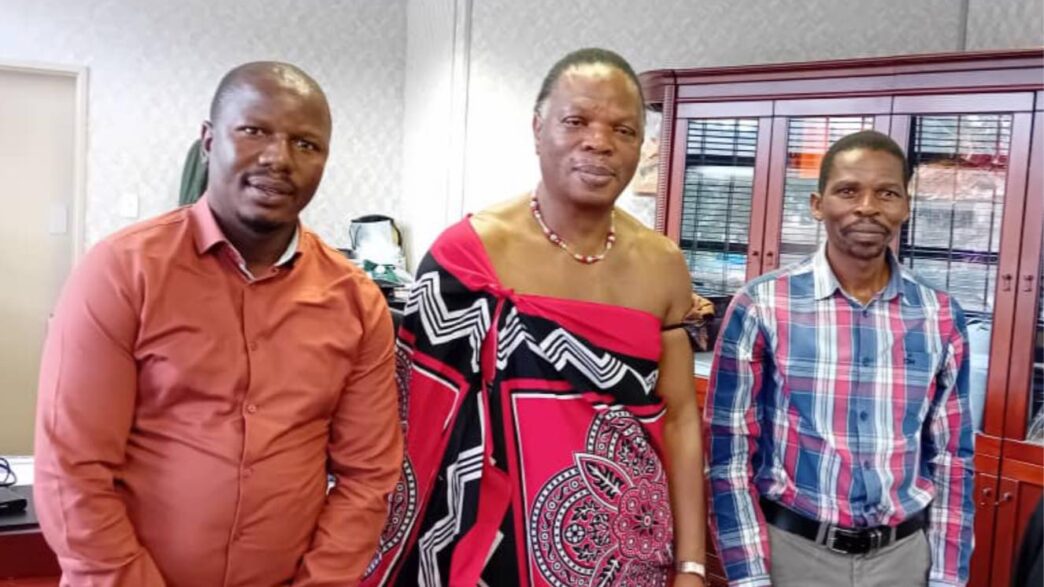 Thirst Project Eswatini Country Director Sibusiso Shiba meets with Minister of Natural Resources and Energy, His Royal Highness Prince Lonkhokhela, to discuss partnerships on sustainable water access for communities across Eswatini.