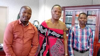 Thirst Project Eswatini Country Director Sibusiso Shiba meets with Minister of Natural Resources and Energy, His Royal Highness Prince Lonkhokhela, to discuss partnerships on sustainable water access for communities across Eswatini.