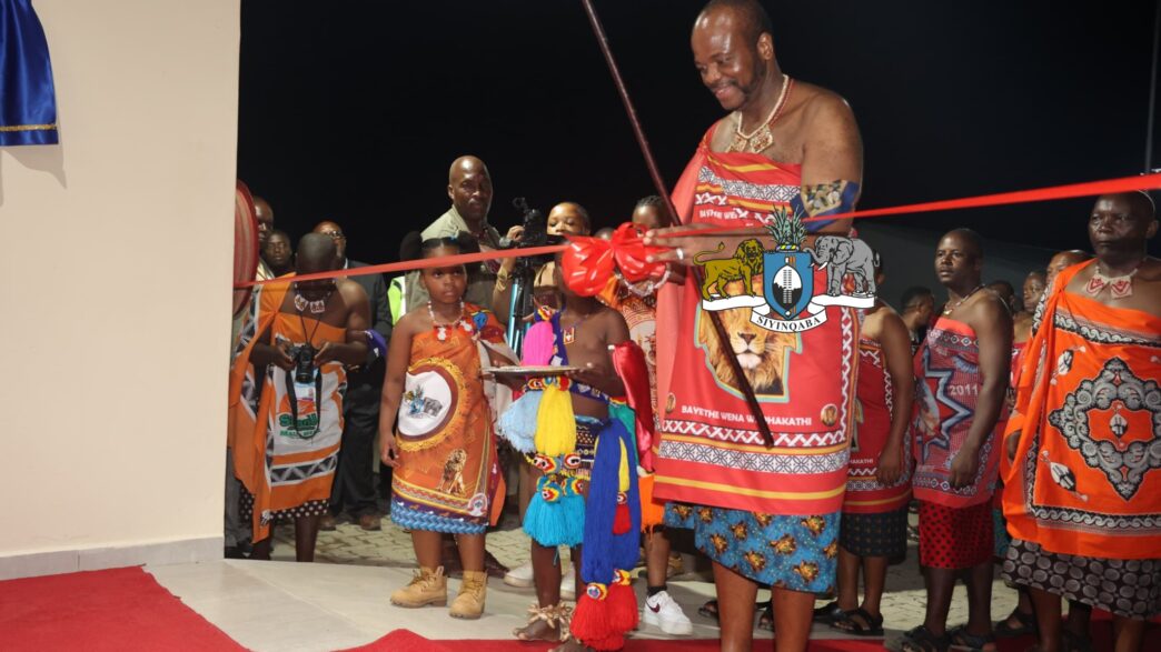 His Majesty King Mswati III tours the newly rebuilt Hosea Inkhundla centre during the official launch of development projects worth over E60 million in the Shiselweni Region on April 30, 2025.