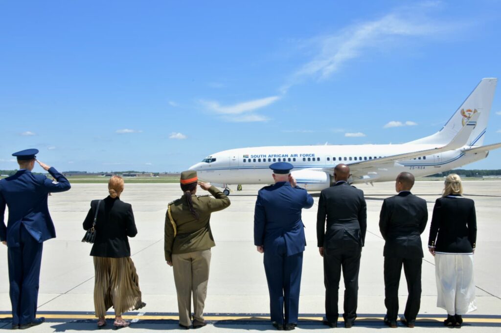 President Cyril Ramaphosa arrives in the United States ahead of his meeting with former US President Donald Trump to discuss trade relations. Photo by Presidency South Africa