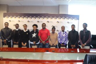 Students from five high schools pose with FSRA staff during the closing ceremony of the two-week job shadowing programme in Mbabane.