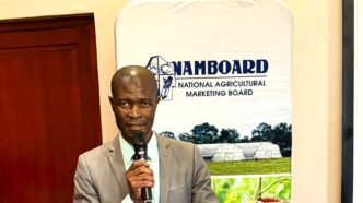 NAMBoard CEO Bhekizwe Maziya addresses delegates during the opening session of the GLOBAL G.A.P. training workshop in Eswatini.