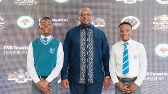 Learners from the JA Eswatini job shadow programme pictured with FNB Eswatini CEO during their two-week mentorship experience.