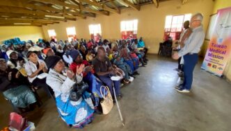 Members of the Taiwan Medical Mission provide free healthcare services to residents of Sigwe, with local leaders and community members participating in the outreach event.