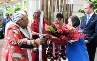Her Majesty the Indlovukazi arrives at Changi Airport in Singapore for an official visit.