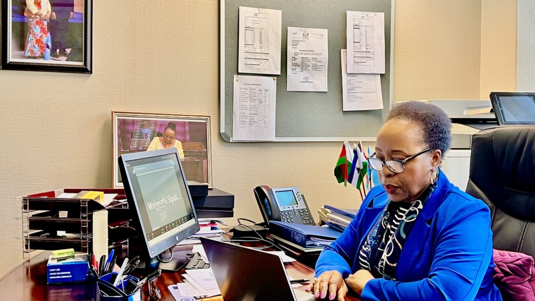 Ms. Angele Makombo N’tumba, SADC Deputy Executive Secretary for Regional Integration, addresses African finance ministers during a virtual meeting on 5 May 2025
