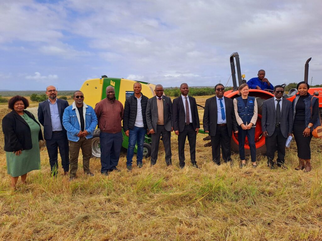 Farmers and government officials gather at Mpisi Cattle Breeding Station for the launch of the livestock sector support initiative.
