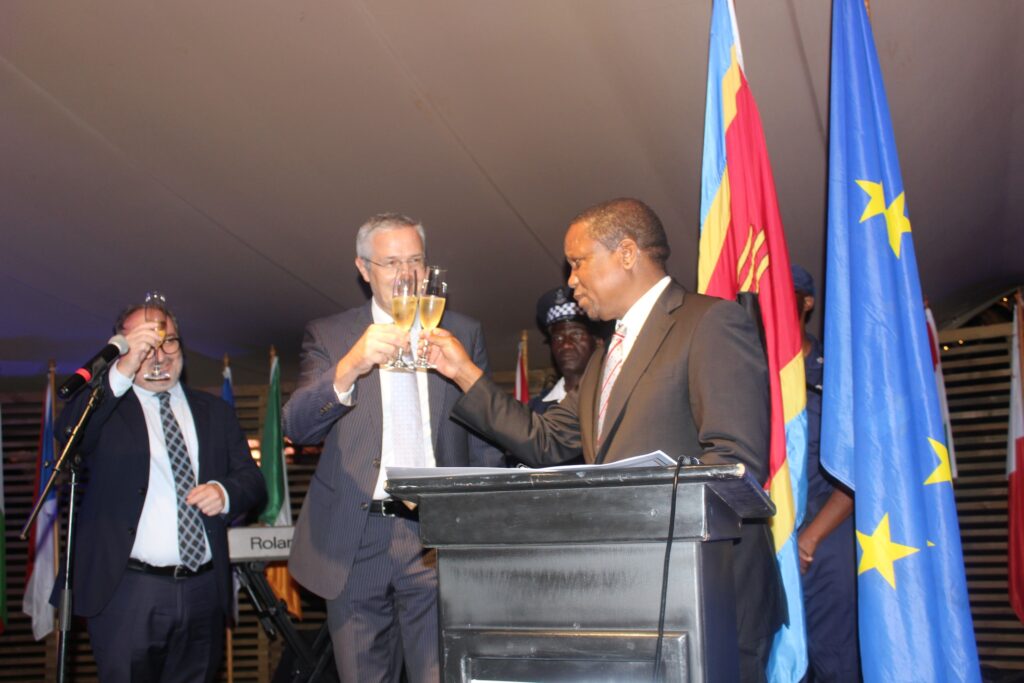 EU Ambassador Karsten Mecklenburg shares a moment with Prince Guduza during the #EuropeDay 2025 celebration in Malkerns.
Photo: European Union in Eswatini
