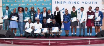 Some of the 150 students from across Eswatini who participated in the 10-day job shadowing programme pose with their certificates during the closing ceremony.