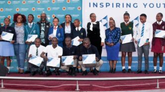 Some of the 150 students from across Eswatini who participated in the 10-day job shadowing programme pose with their certificates during the closing ceremony.