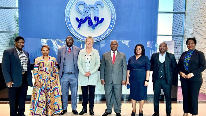 Brigadier Molatlhegi M. Ntelamo and Senior Assistant Commissioner Zandile Mnisi led the SADC delegation at the consultative meeting in Gaborone, Botswana.