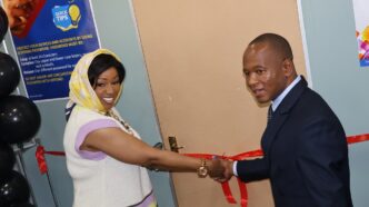 Minister of ICT Savannah Maziya and Ezulwini Chief Mashampu Khumalo during the official opening of the Ezulwini Community ICT Development Lab. Photo: Ministry of ICT